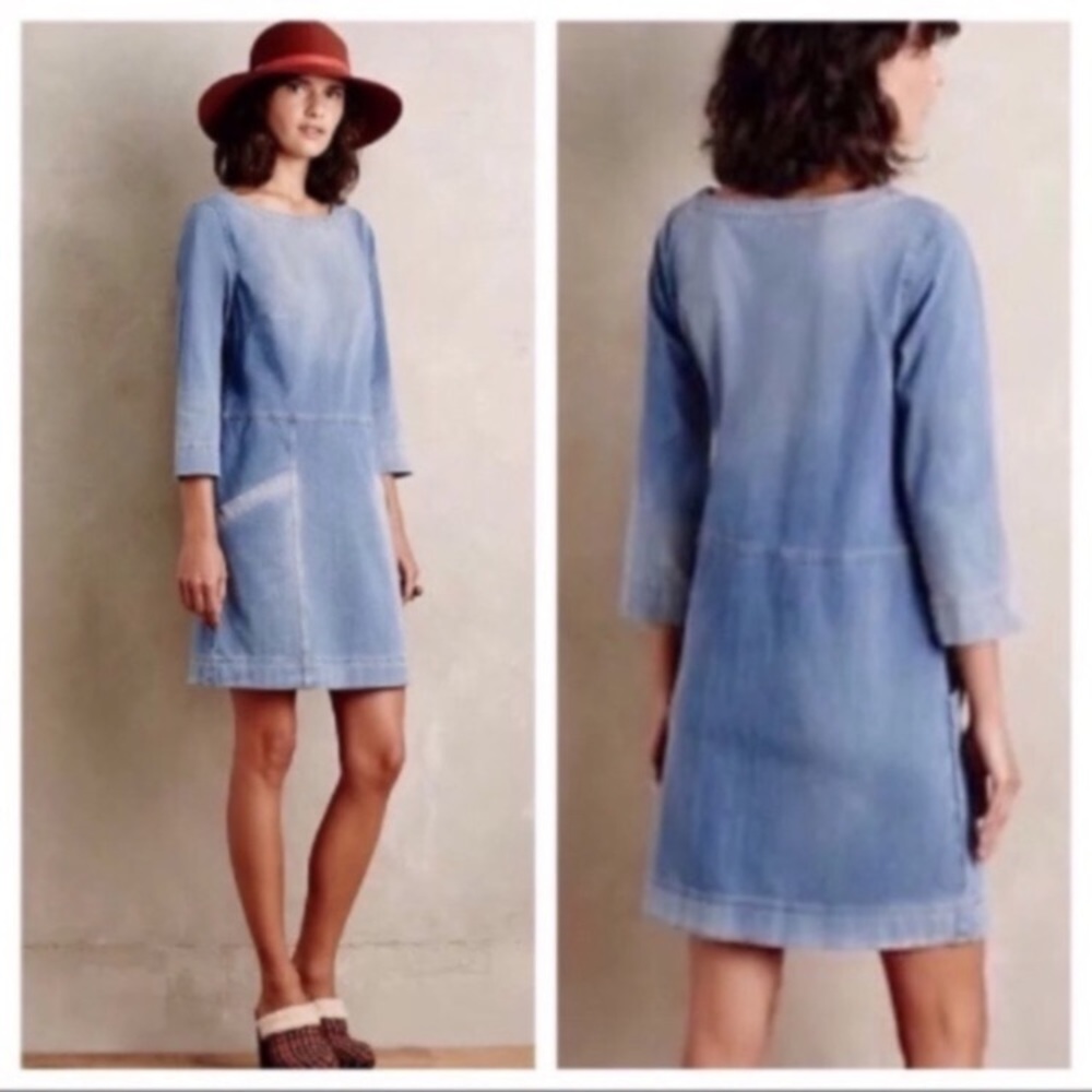 Anthropologie AG Denim Jean Chambray Shift Dress Women’s Sz Medium